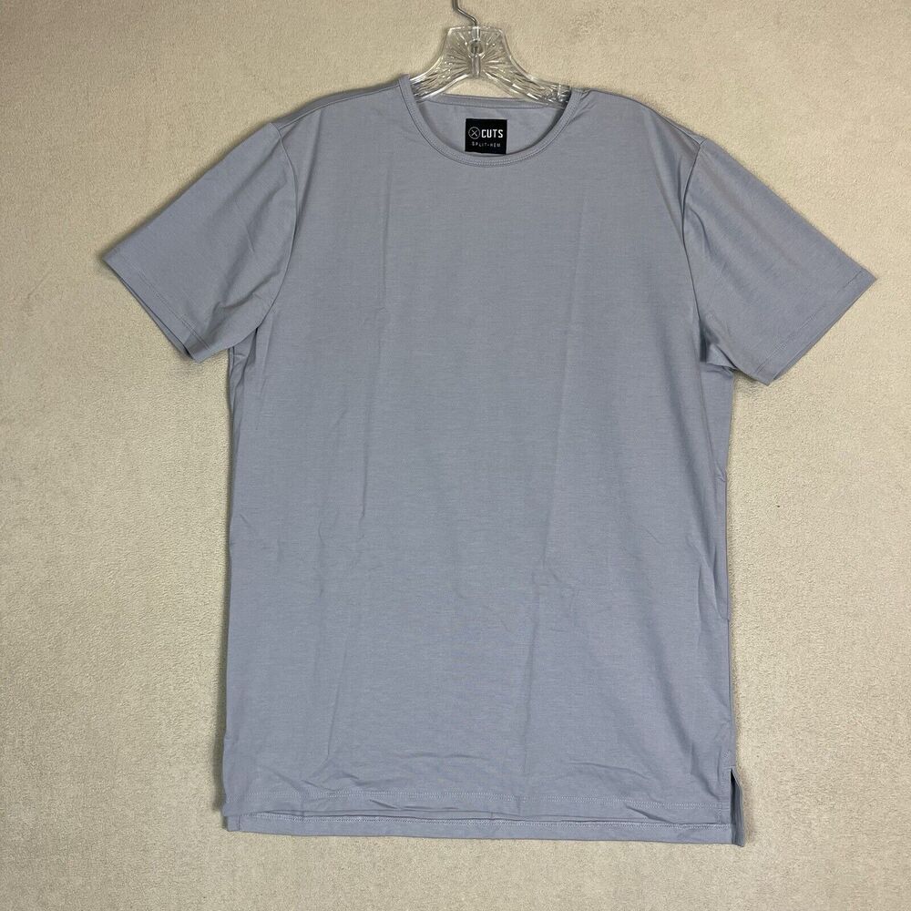 Cuts Shirt Mens Medium Gray Short Sleeve T-Shirt Casual Preppy Adult